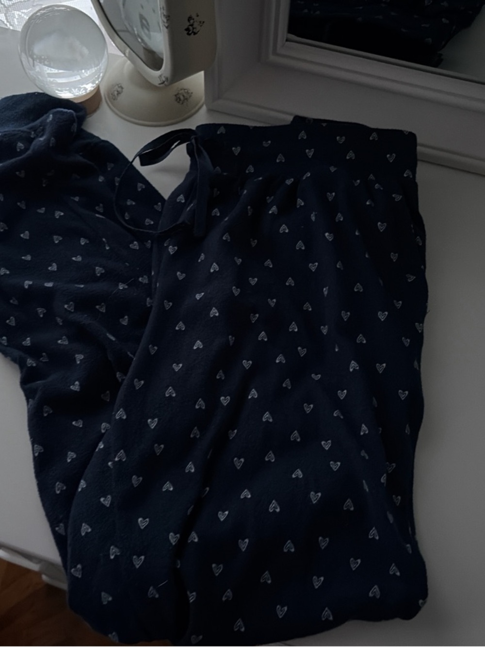 Navy Heart-Print Lounge Pants